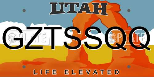 GZTSSQQ Utah License Plate