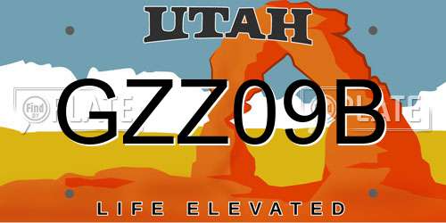 GZZ09B Utah License Plate