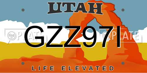 GZZ97I Utah License Plate