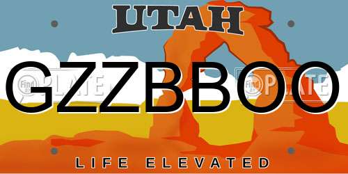 GZZBBOO Utah License Plate