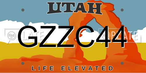 GZZC44 Utah License Plate