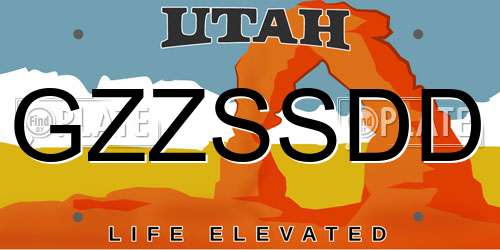 GZZSSDD Utah License Plate