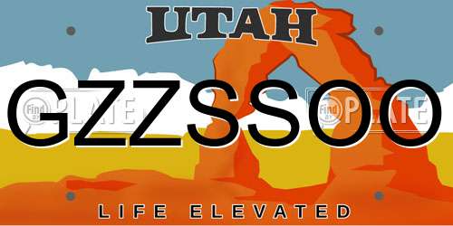 GZZSSOO Utah License Plate