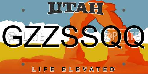 GZZSSQQ Utah License Plate