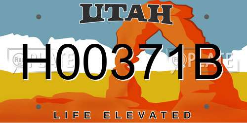 H00371B Utah License Plate