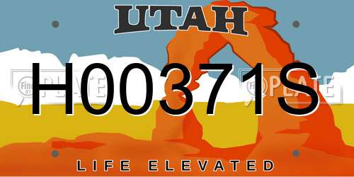 H00371S Utah License Plate