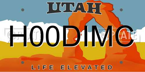 H00DIMC Utah License Plate