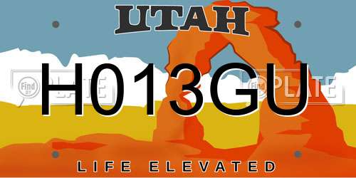 H013GU Utah License Plate