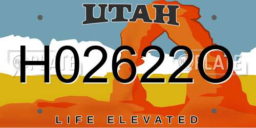 H02622O Utah License Plate