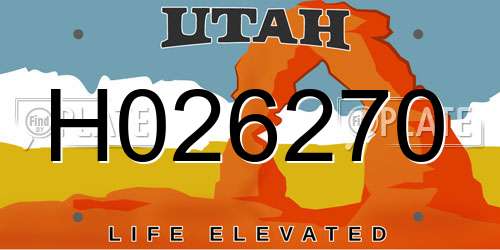 H026270 Utah License Plate