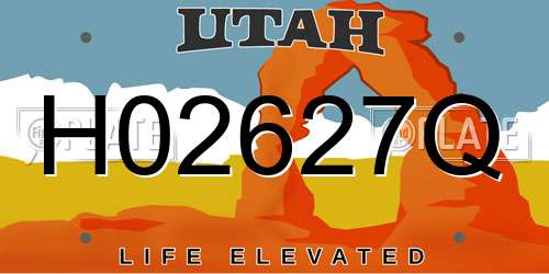 H02627Q Utah License Plate