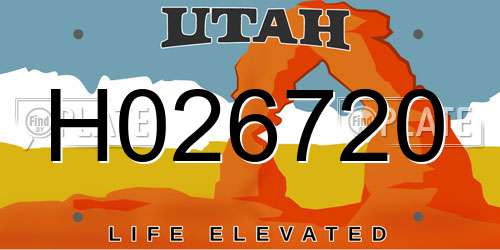 H026720 Utah License Plate