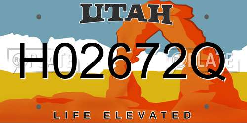 H02672Q Utah License Plate