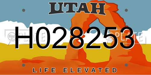 H028253 Utah License Plate