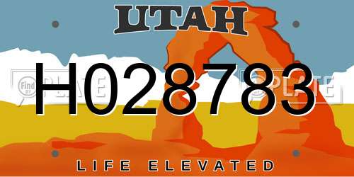 H028783 Utah License Plate