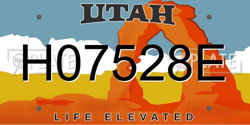 H07528E Utah License Plate