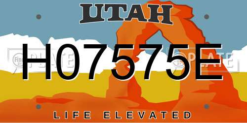 H07575E Utah License Plate