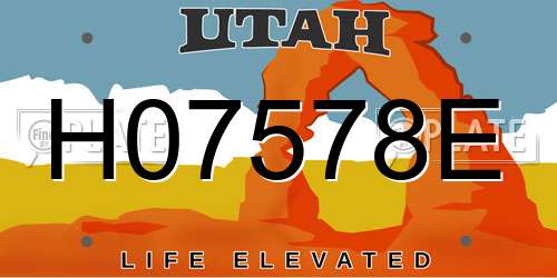 H07578E Utah License Plate