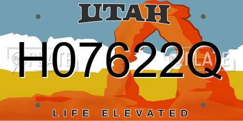 H07622Q Utah License Plate