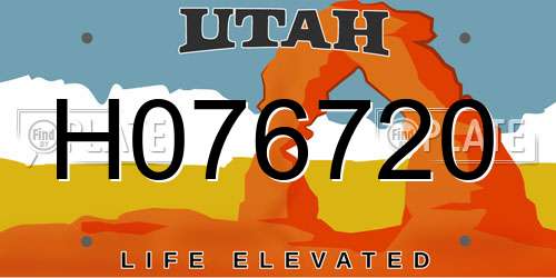 H076720 Utah License Plate