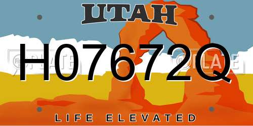 H07672Q Utah License Plate