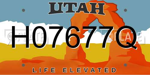 H07677Q Utah License Plate