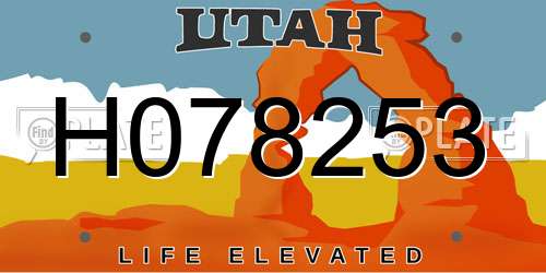 H078253 Utah License Plate