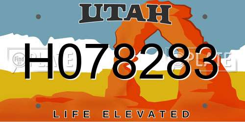 H078283 Utah License Plate