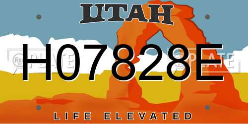 H07828E Utah License Plate
