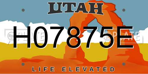H07875E Utah License Plate