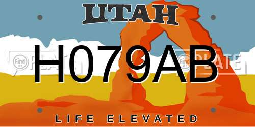 H079AB Utah License Plate