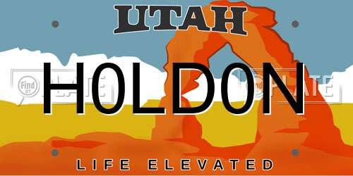 H0LD0N Utah License Plate
