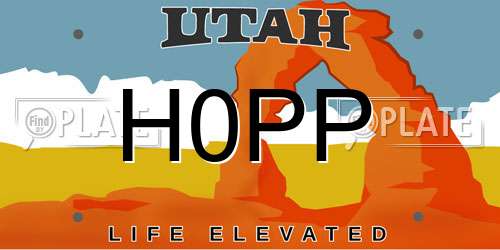 H0PP Utah License Plate