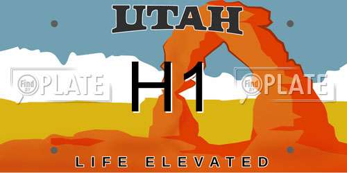 H1 Utah License Plate