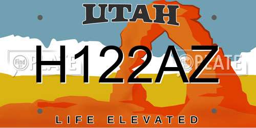 H122AZ Utah License Plate
