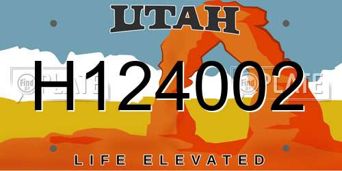 H124002 Utah License Plate