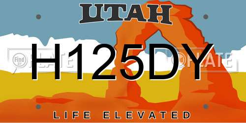 H125DY Utah License Plate