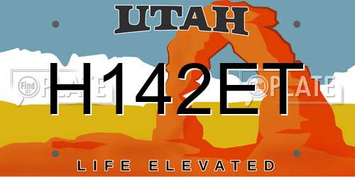 H142ET Utah License Plate