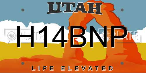 H14BNP Utah License Plate