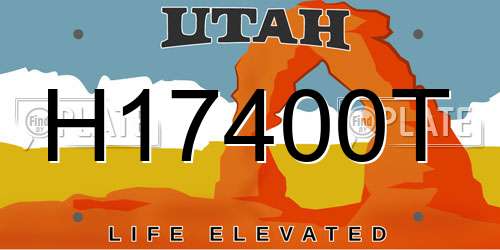 H17400T Utah License Plate