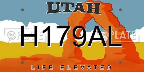 H179AL Utah License Plate