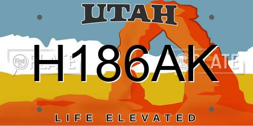 H186AK Utah License Plate