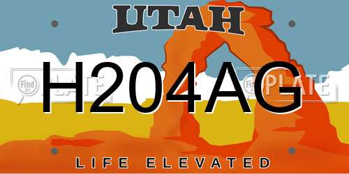 H204AG Utah License Plate