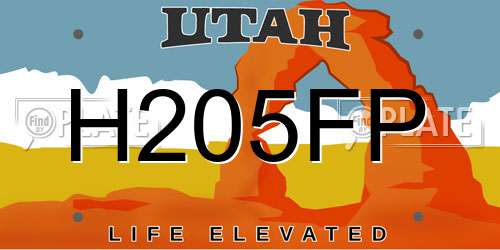 H205FP Utah License Plate