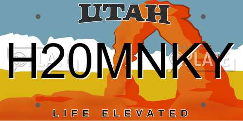H20MNKY Utah License Plate