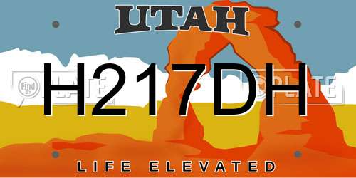 H217DH Utah License Plate