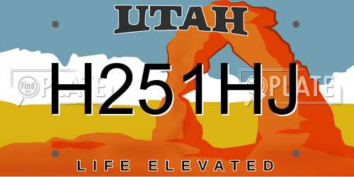 H251HJ Utah License Plate