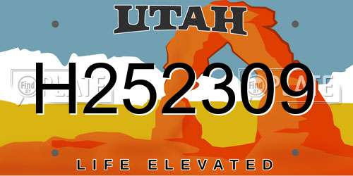 H252309 Utah License Plate