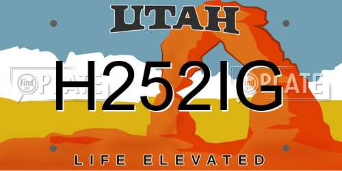 H252IG Utah License Plate