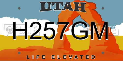 H257GM Utah License Plate